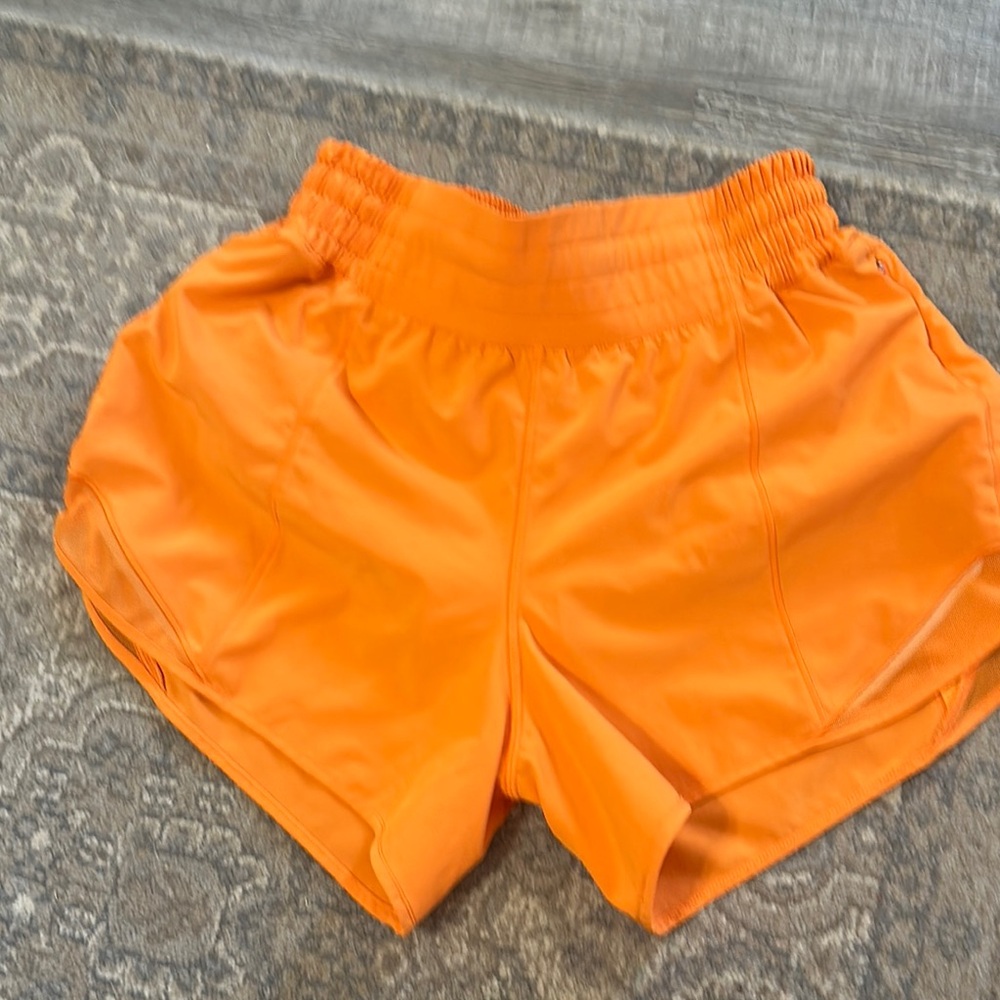 Lululemon Athletica Orange Athletic Shorts Lightweight Design